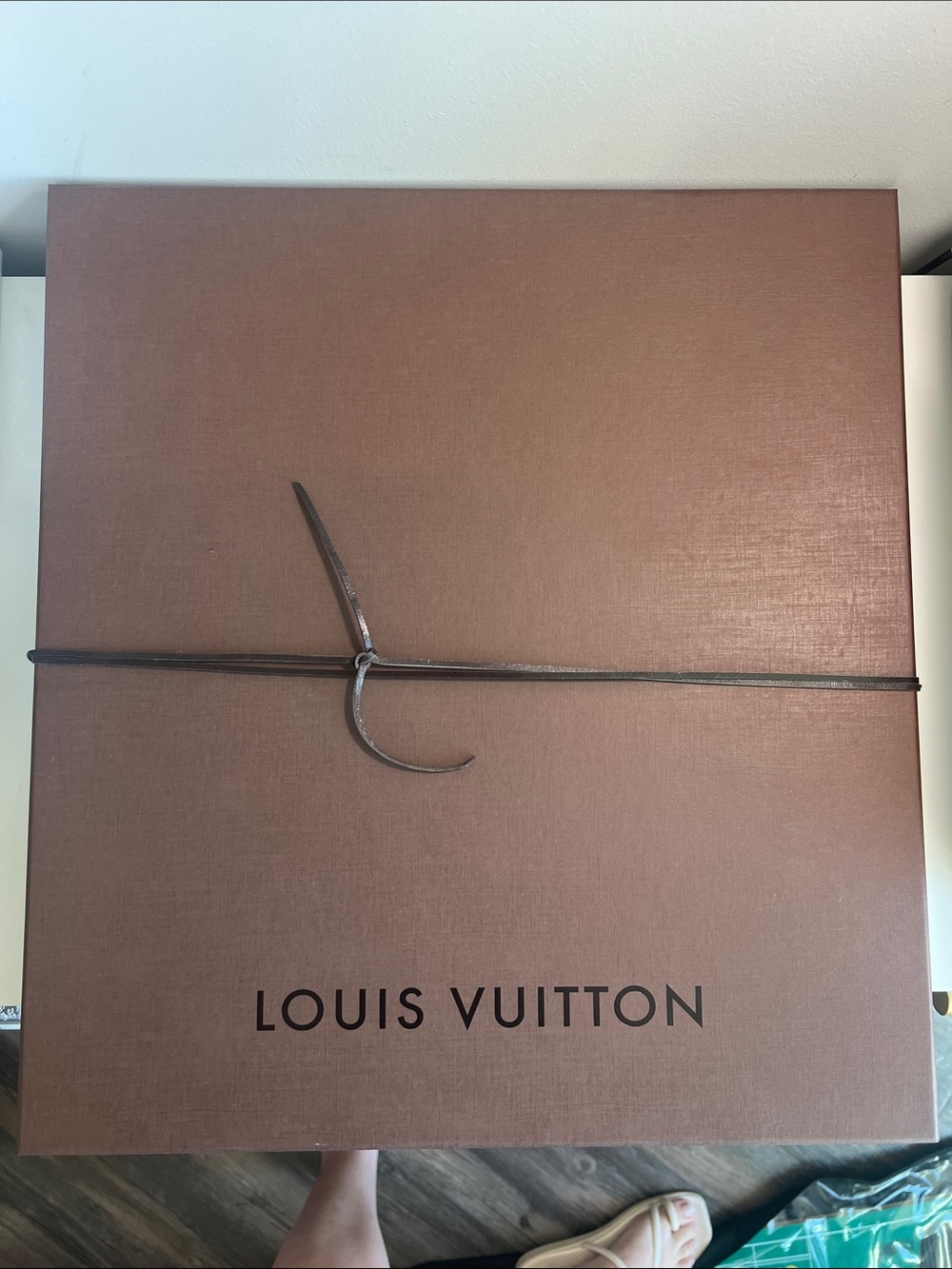 Large Brown Louis Vuitton Box with Receipt Envelope